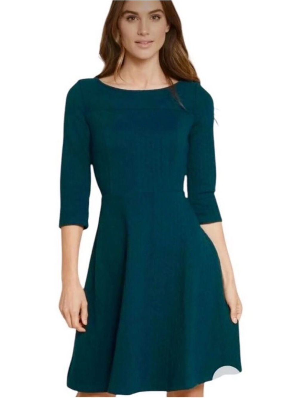 ModCloth Teal Boatneck Fit-and-Flare Midi Dress